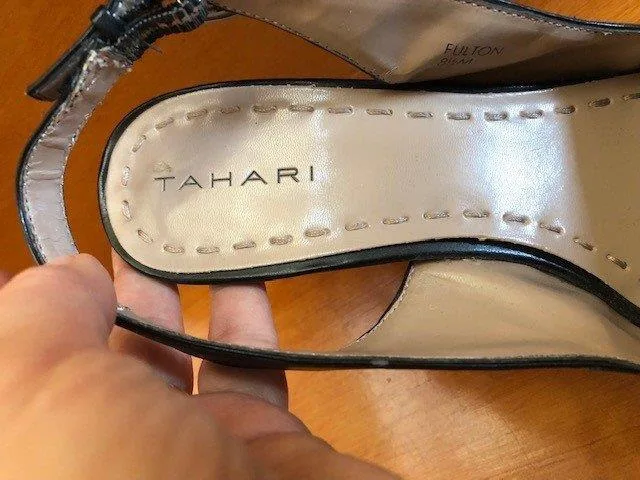 Tahari Navy Slingback Heels image indicator(3)