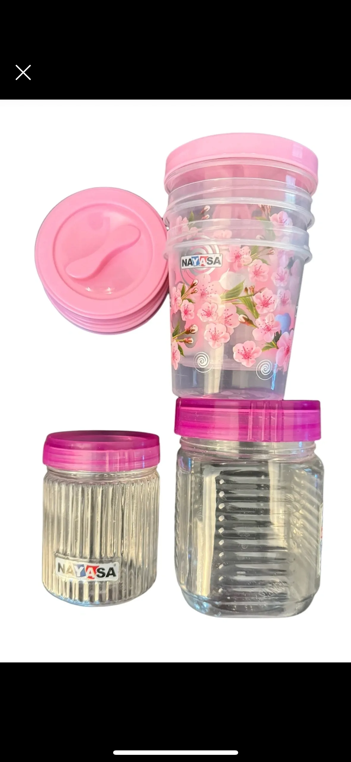 Pink Floral Storage Containers for spices thumbnail