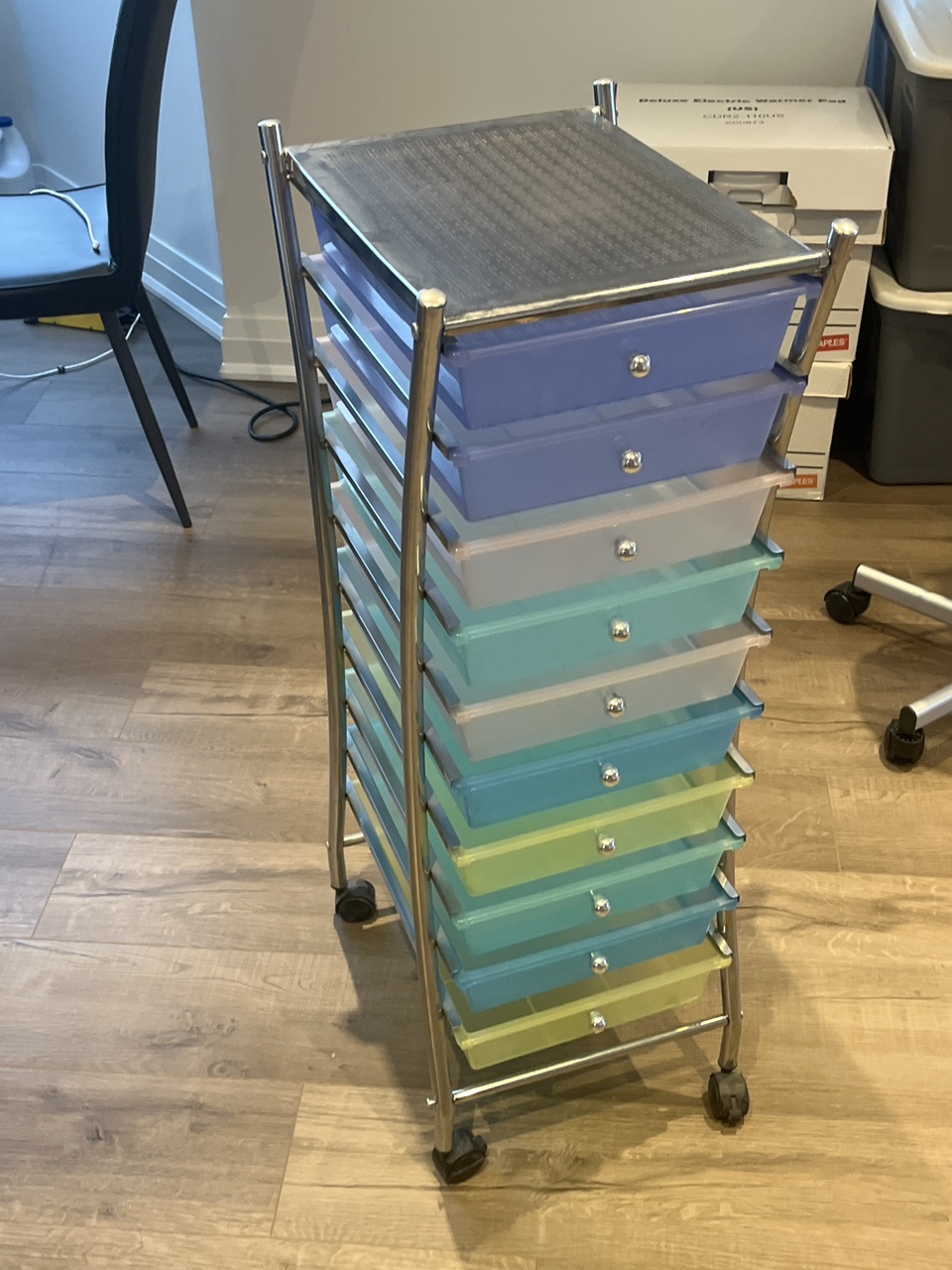 Rolling Storage Cart with Drawers