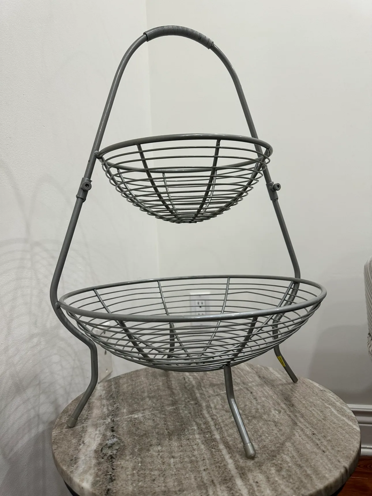 Large Two Tier Wire Fruit Stand thumbnail