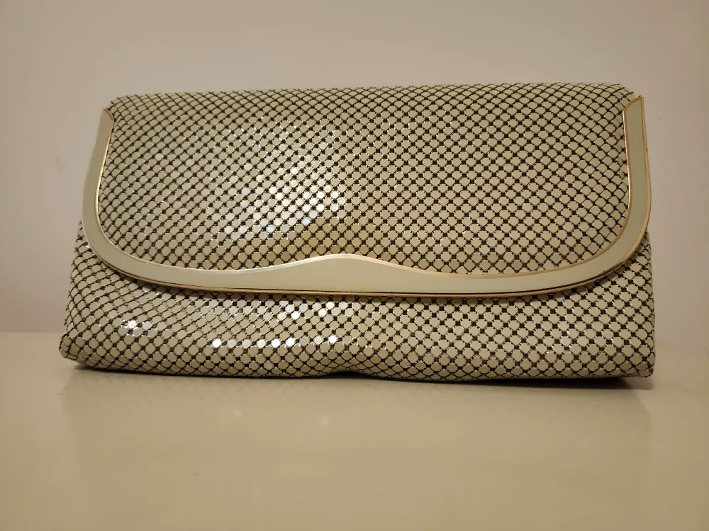 Cream Mesh Chain Evening Ba image indicator(2)