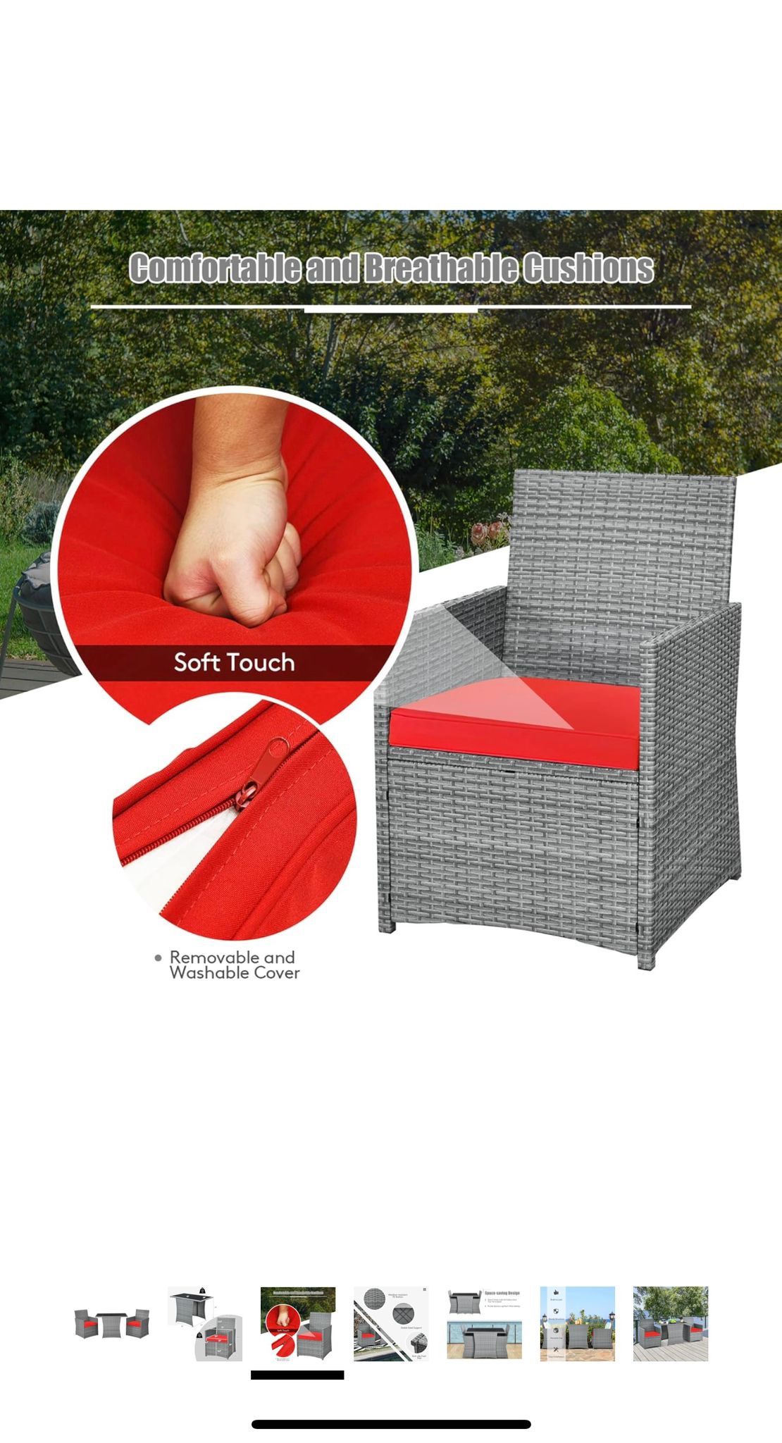 3 Piece Patio Rattan Furniture Set - photo 5
