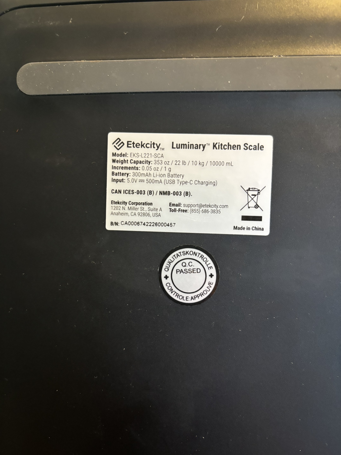 Etekcity Digital Kitchen Scale - photo 3