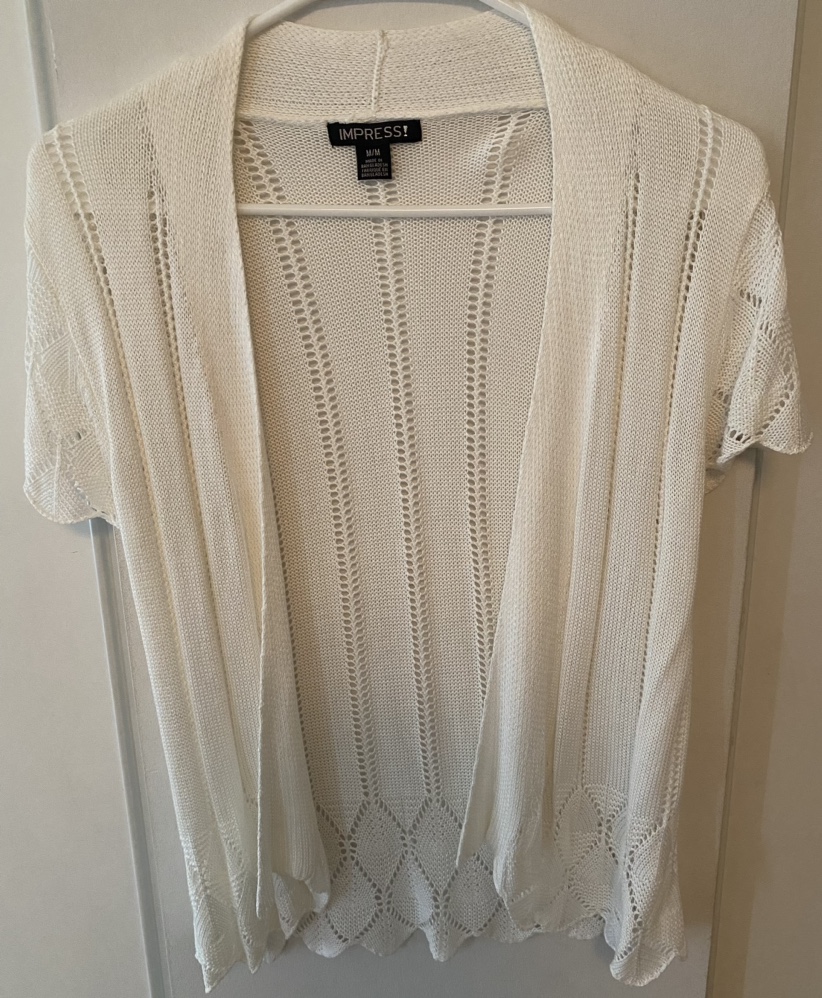 Short sleeve crochet shrug cardigan - Medium