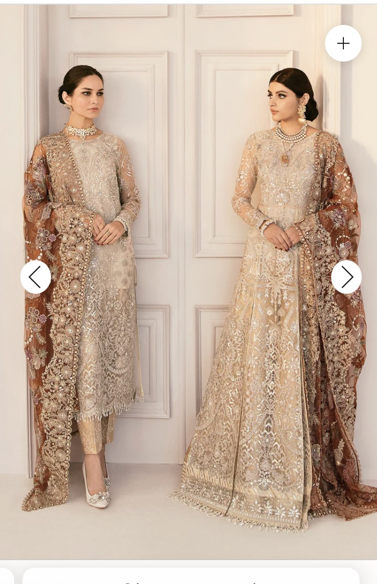 Embroidered 3 pc Net Maxi Dress Imported from Pakistan