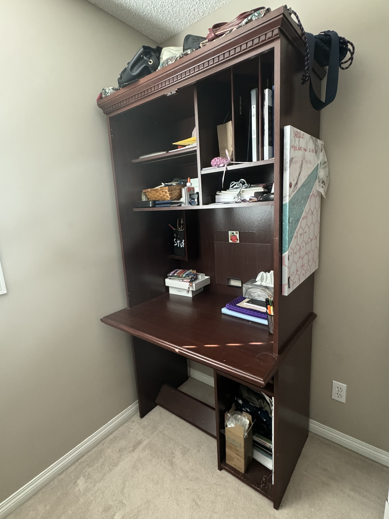 Wooden Desk with Hutch - photo 2