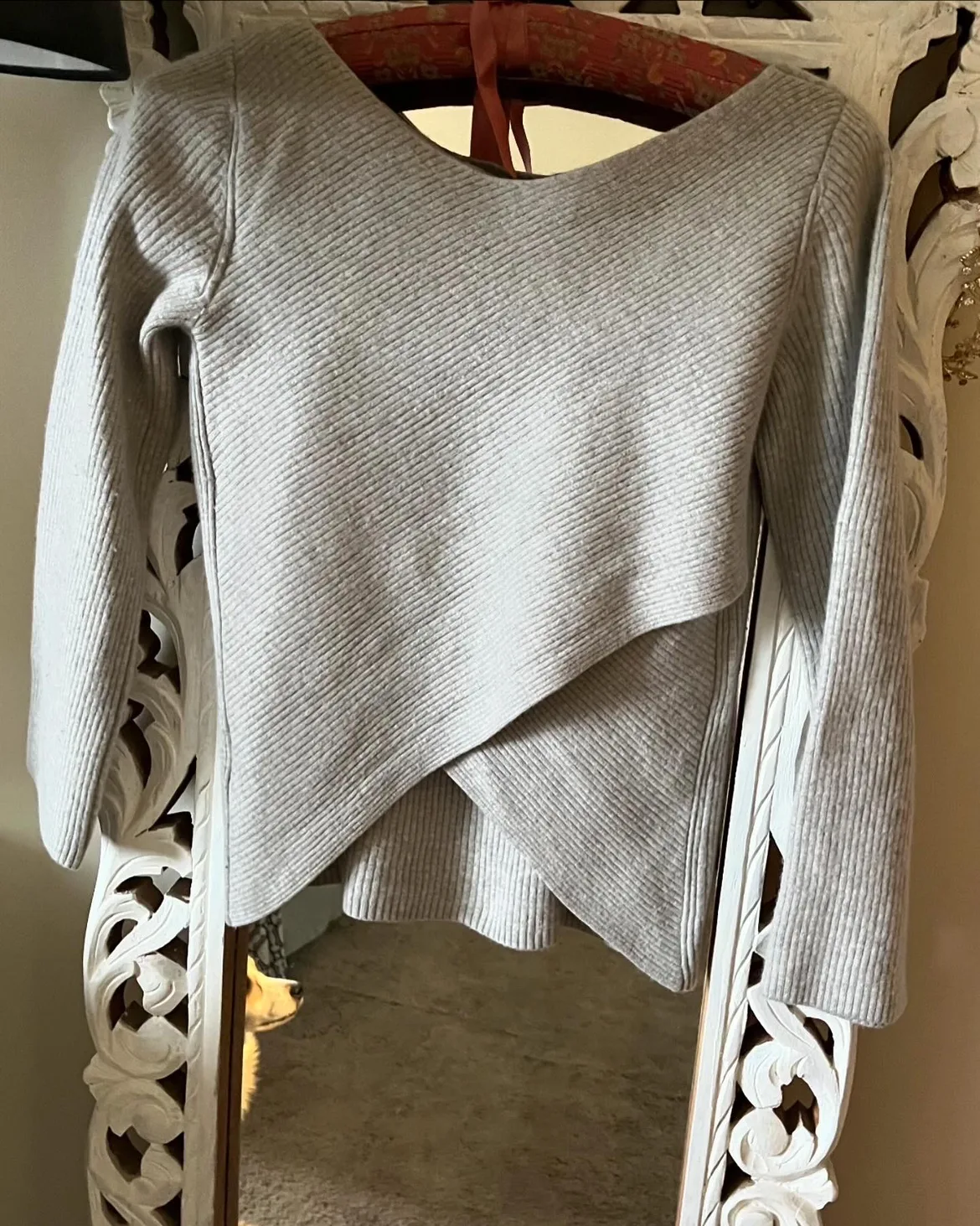 Babaton Grey Ribbed Sweater thumbnail