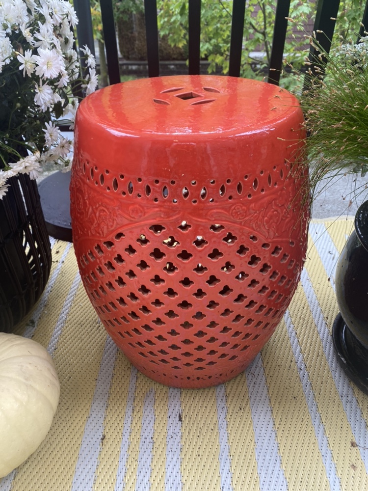 Orange  Garden Stool Drum. - photo 2