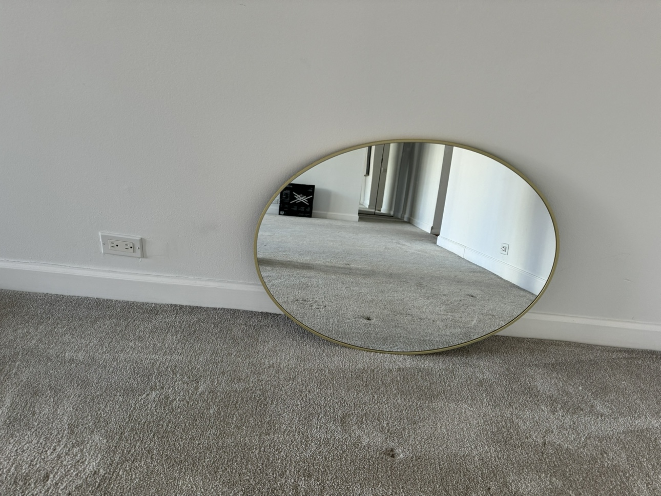 Mid-Century Modern Brass Bathroom Vanity Light Fixture & Mirror - photo 4