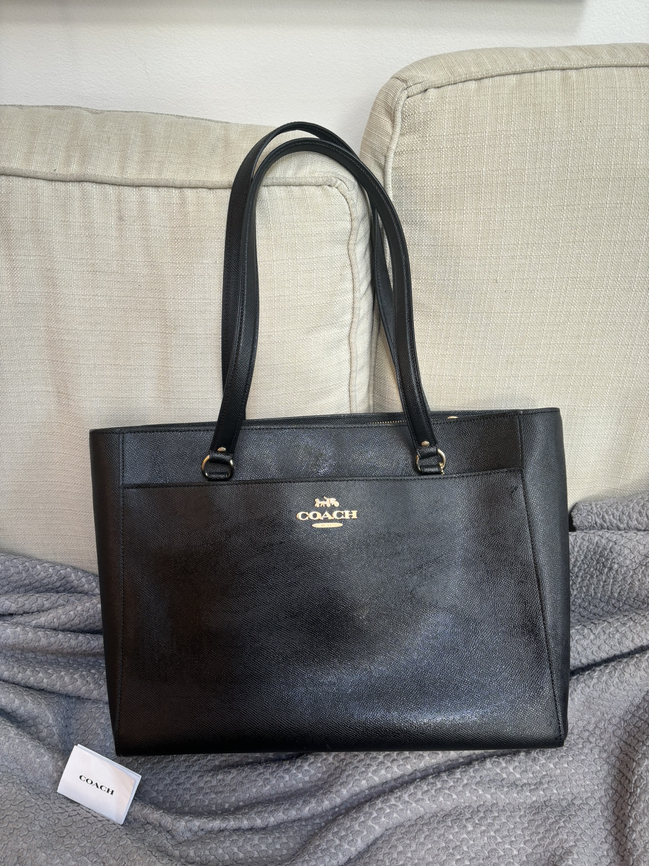 Coach Black Leather Tote