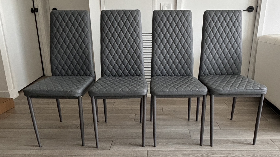 Genuine leather side chairs (set of 4)