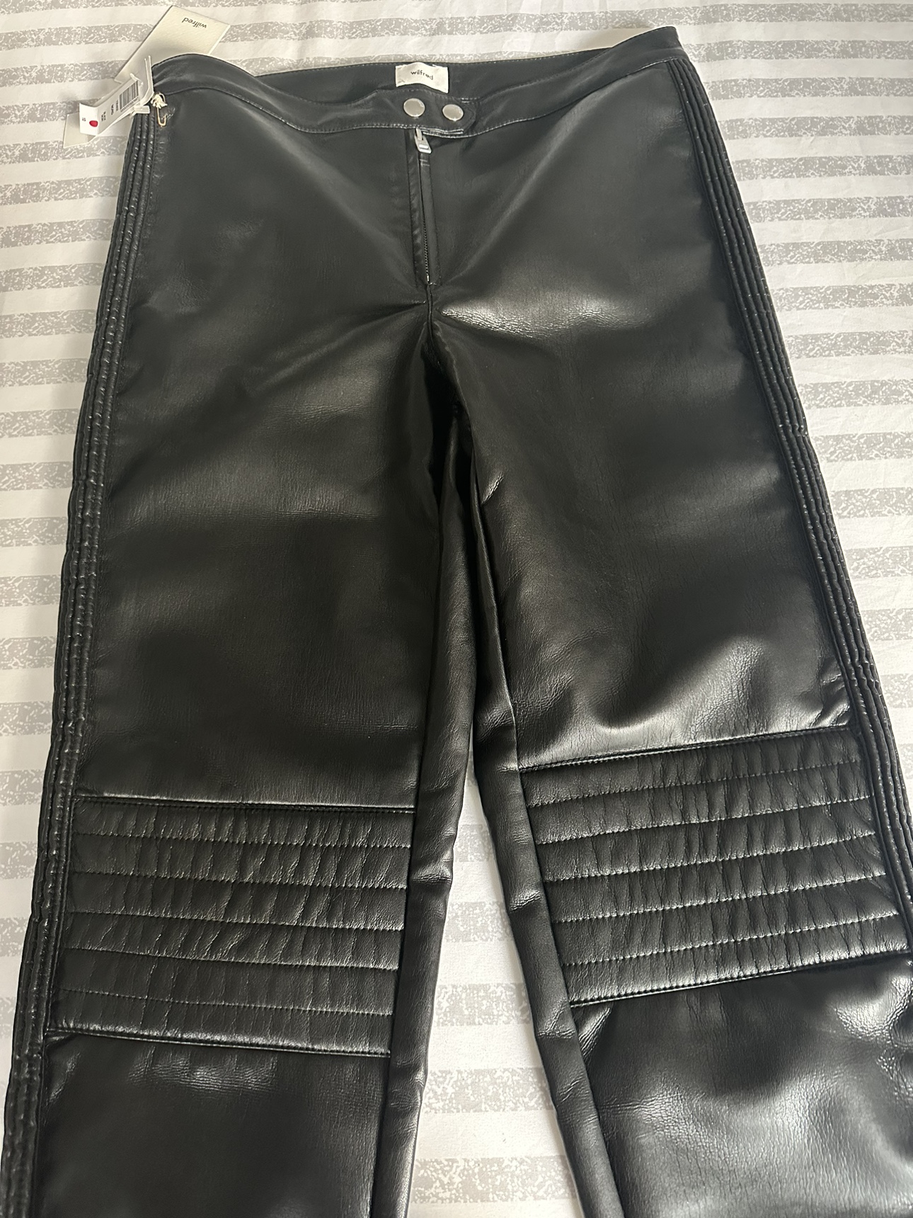 (New) Wilfred Black Faux Leather Pants Size 10