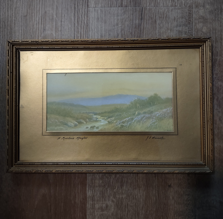 J.E. Hennah "A Moorland Afterglow" Painting