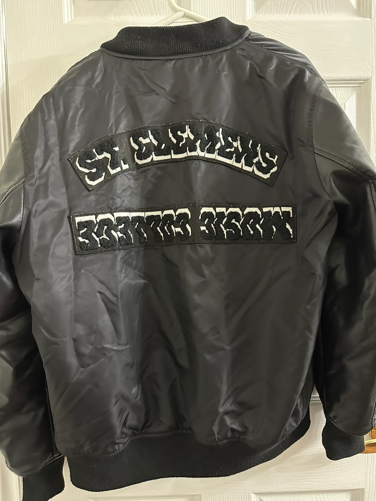 Zara Black Bomber Jacket with Patches image indicator(3)