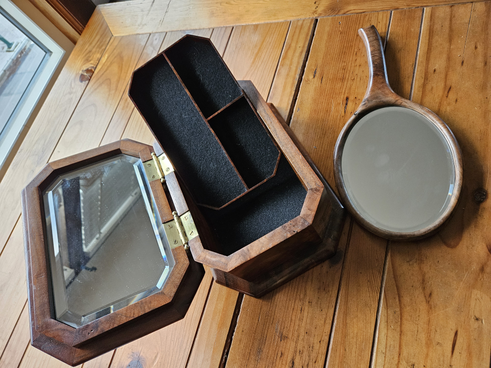 Wood Jewelry Box and Maching Mirror - photo 2