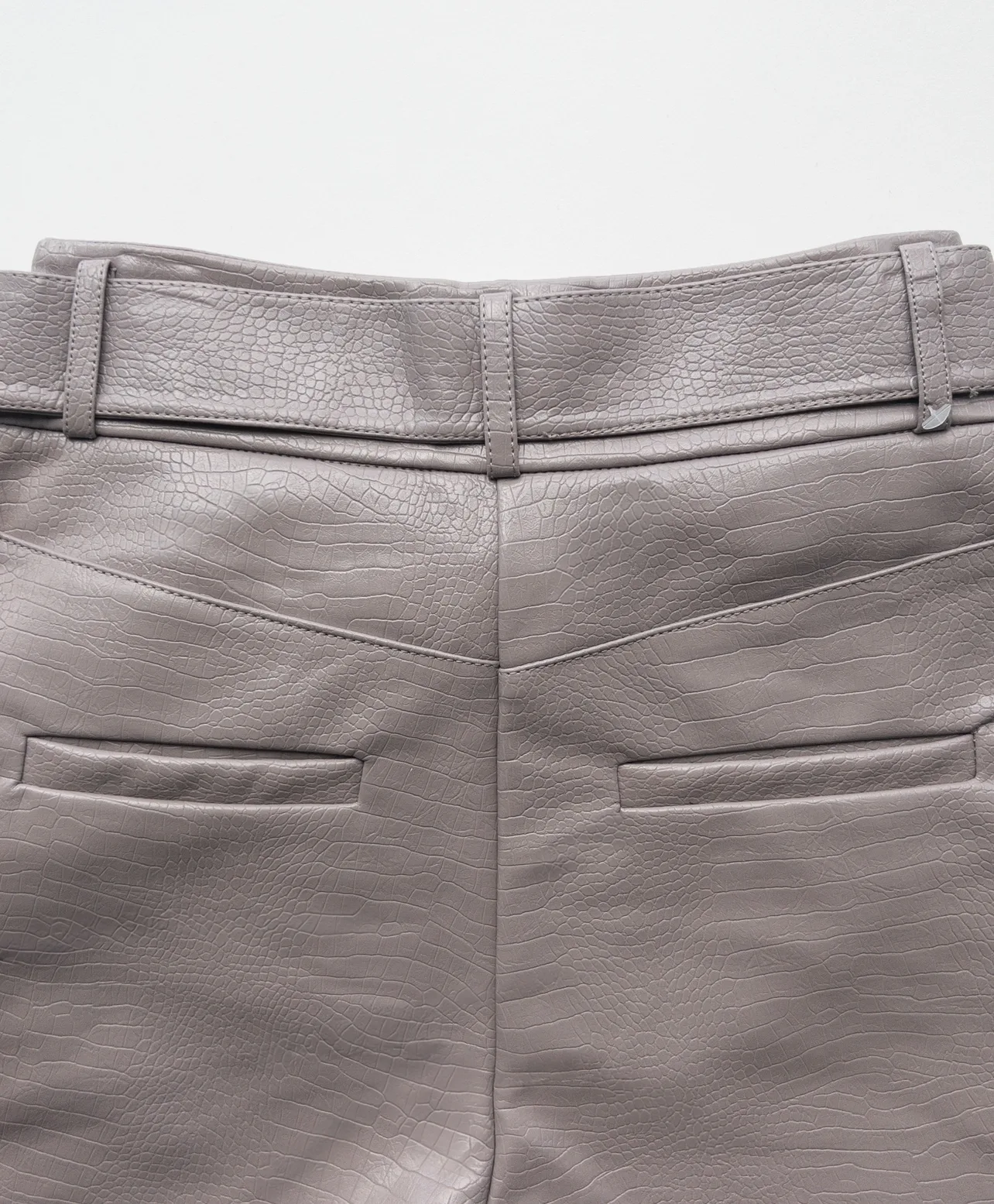 Topshop Faux Leather Shorts with Belt - New image indicator(5)