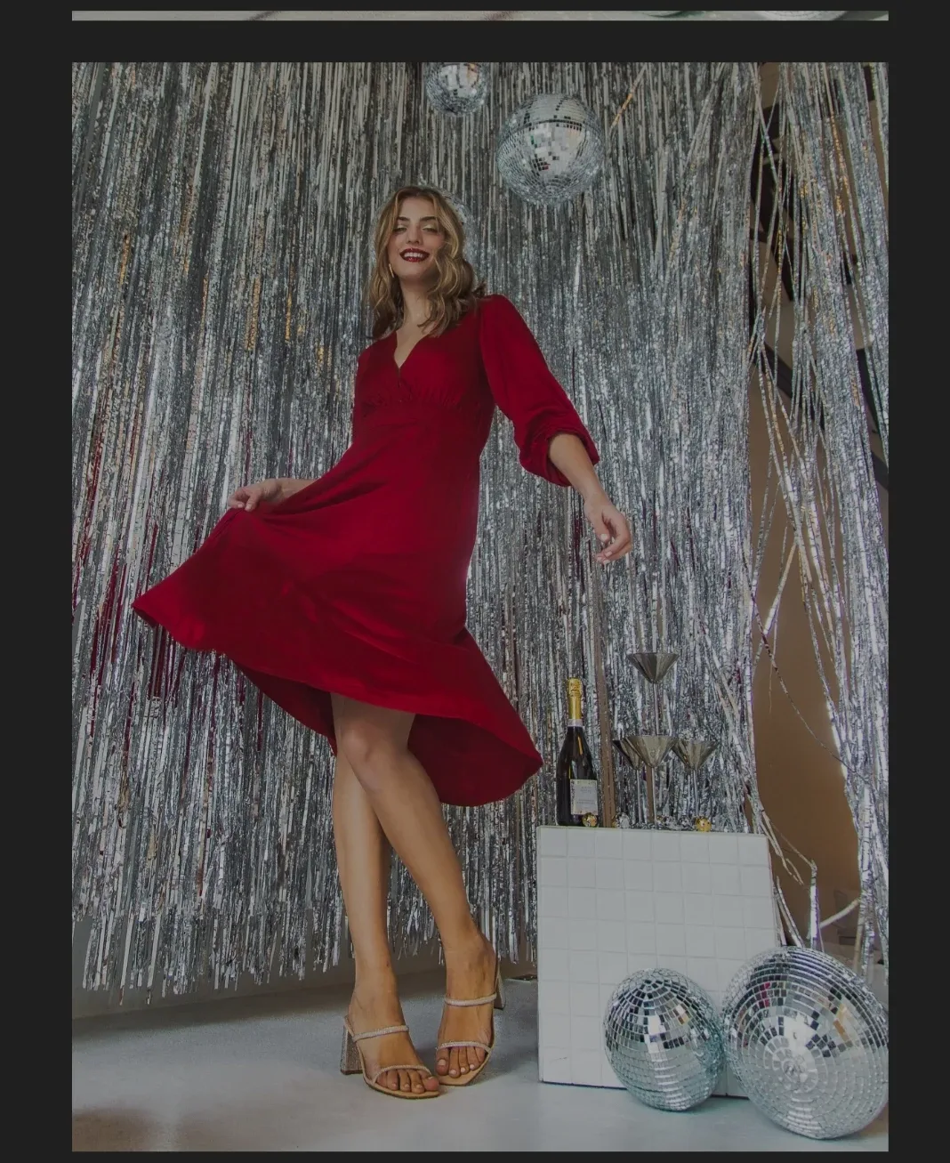 Red Midi/Cocktail Dress - XS - New image indicator(2)