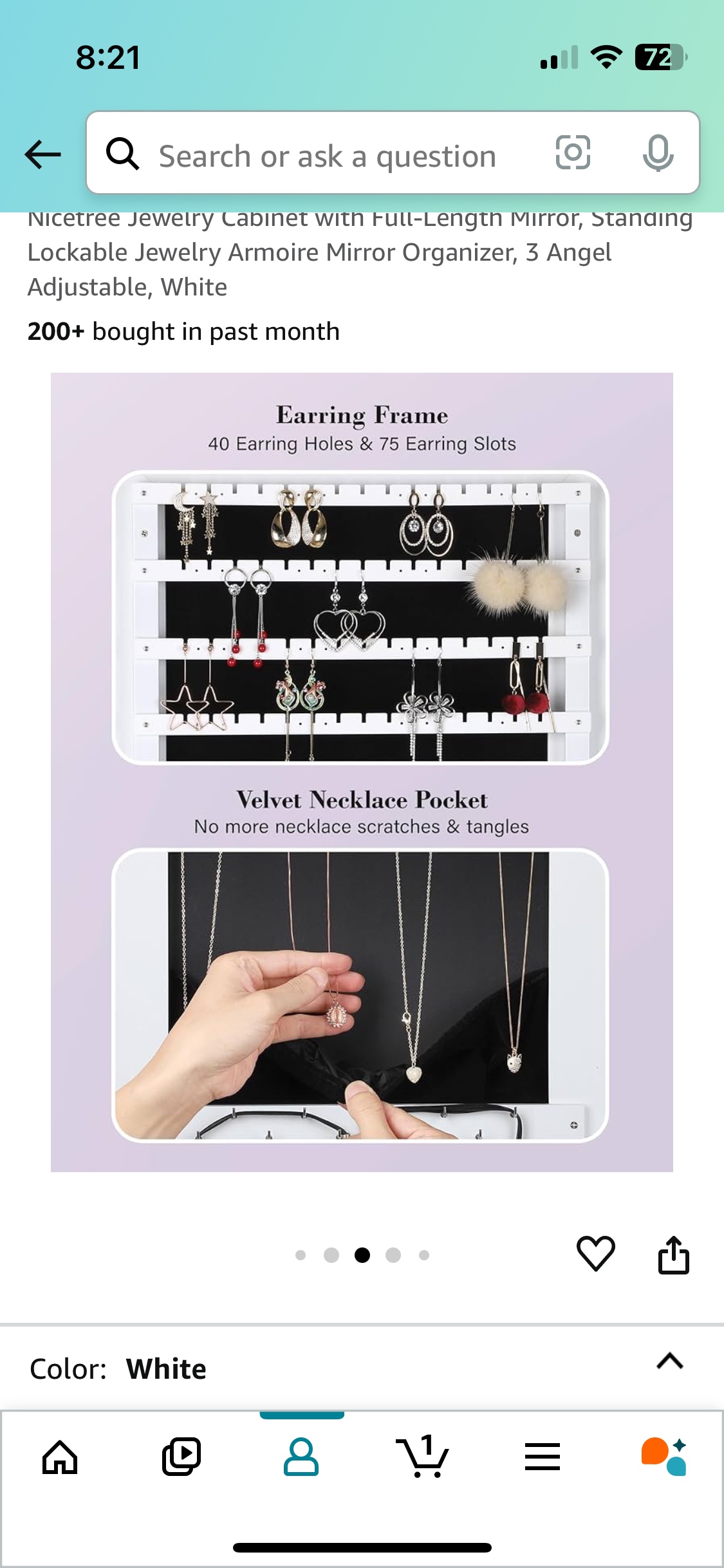 Nicetree Jewelry Cabinet with Full Length Mirror - photo 4