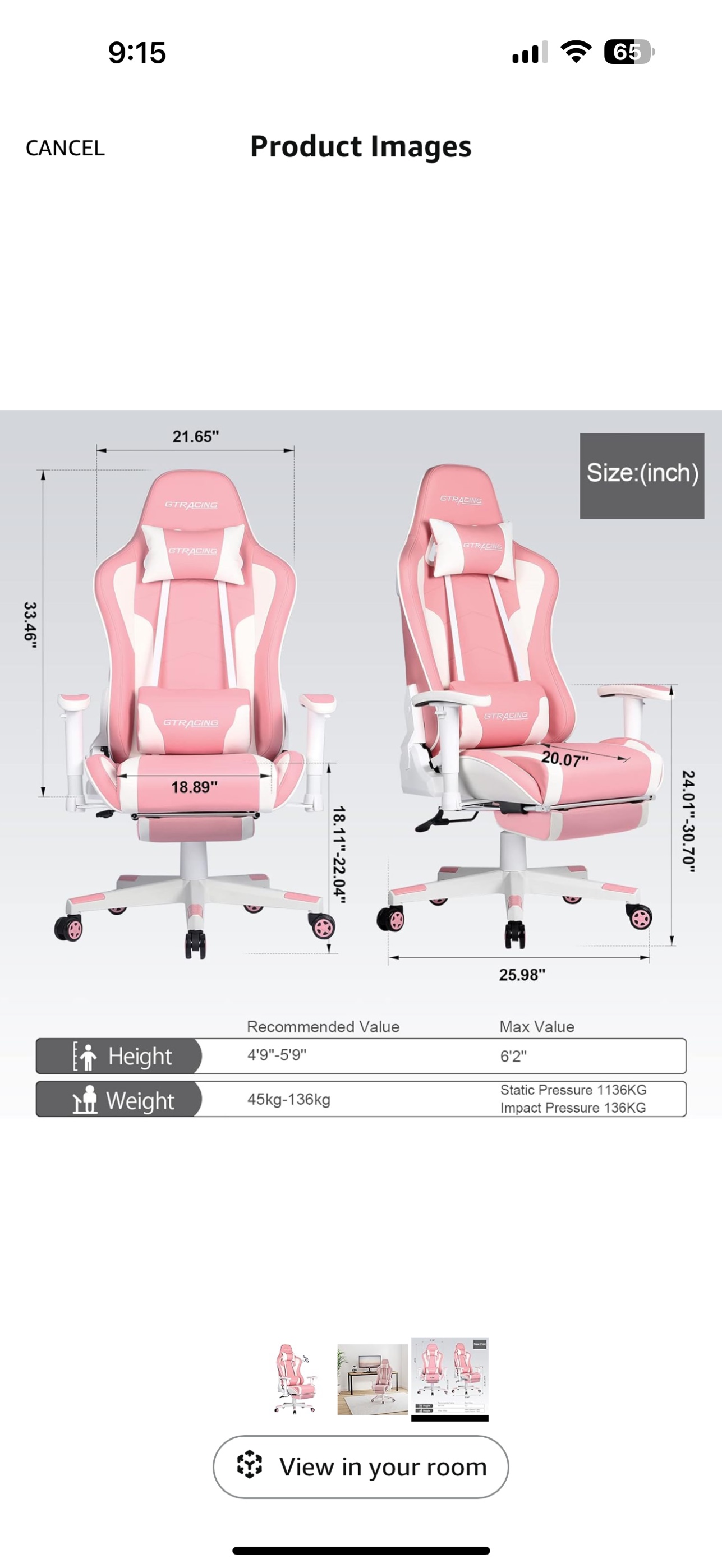 Pink Gaming Chair - photo 3