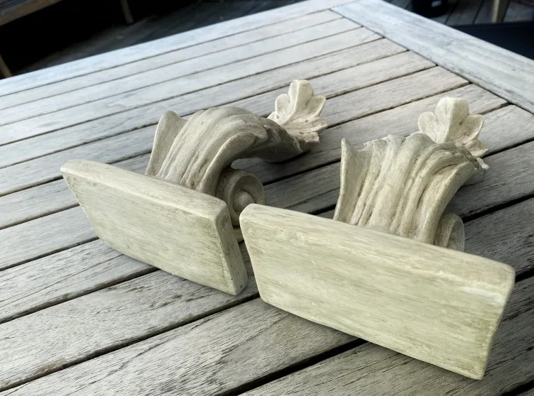 2 plaster sconces antiqued by a designer image indicator(5)