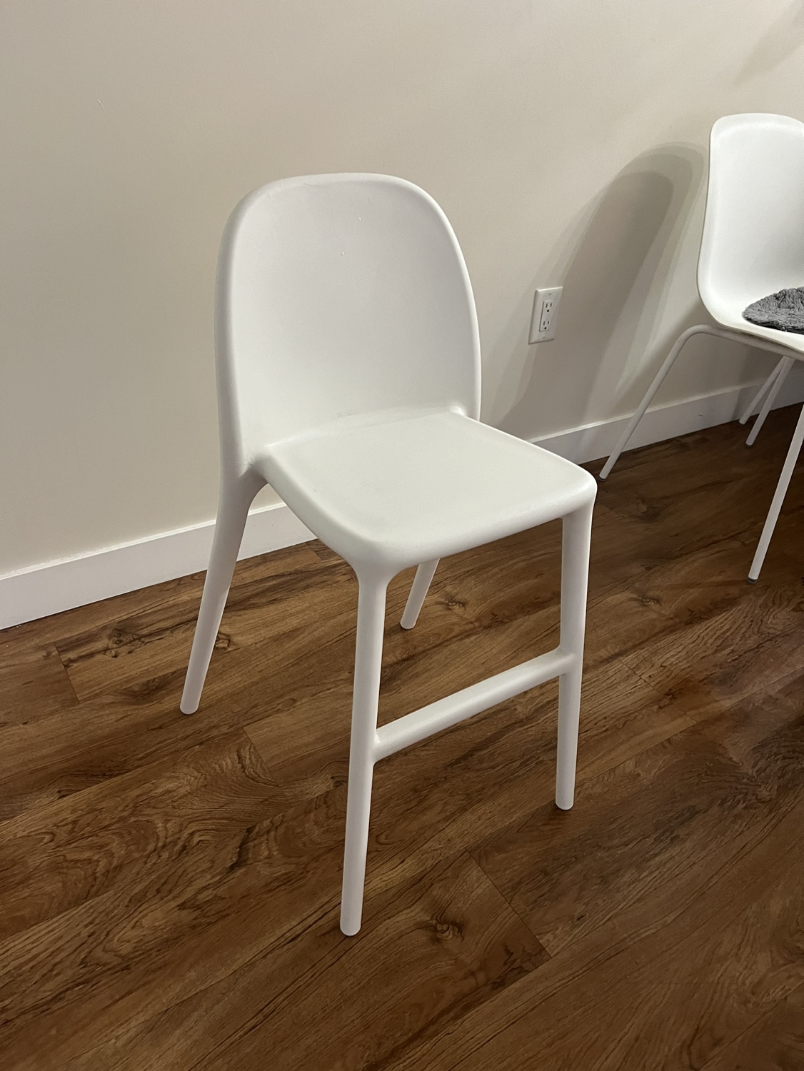 White Plastic Counter Stool