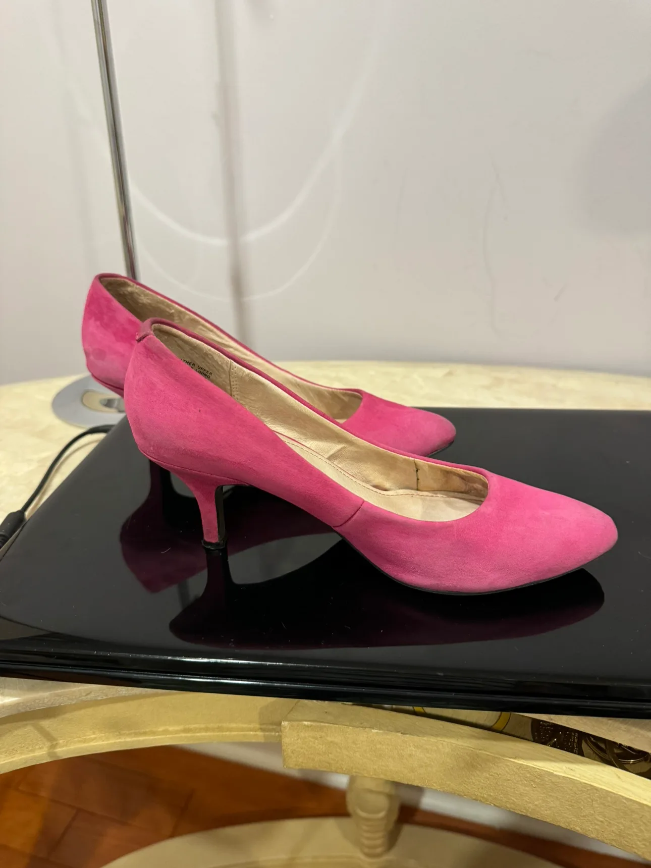Pink Suede Heels image indicator(2)