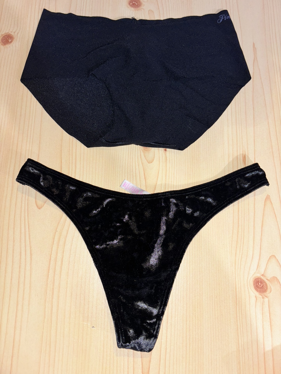 PINK Victoria's Secret Black Thong and Hip Hugger Underwear - photo 2