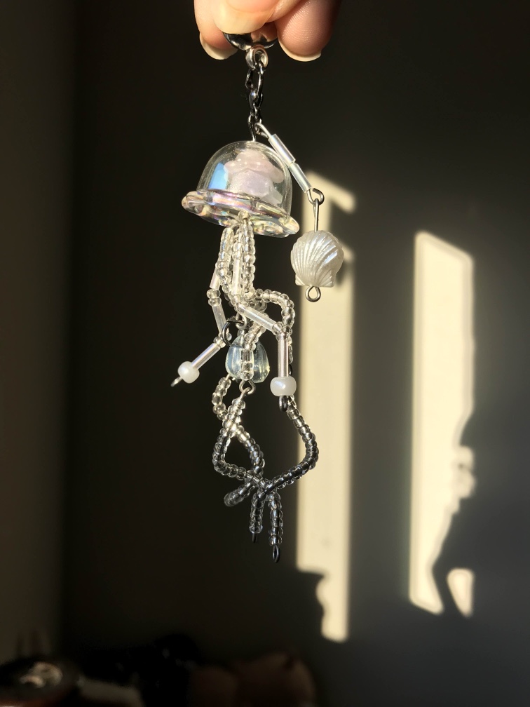 Beaded Jellyfish Charm keychain