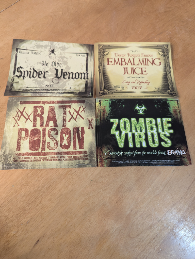 8 Vintage Halloween Drink Labels