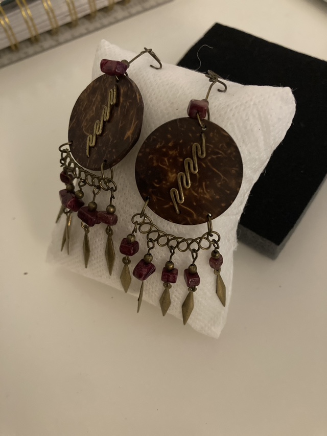 Coconut Shell Dangle Earrings - photo 3