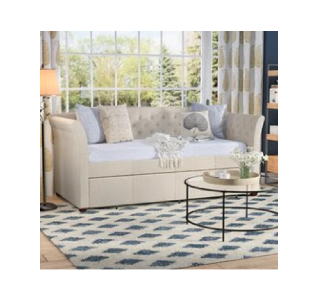 Tufted Daybed with Pull-Out Trundle