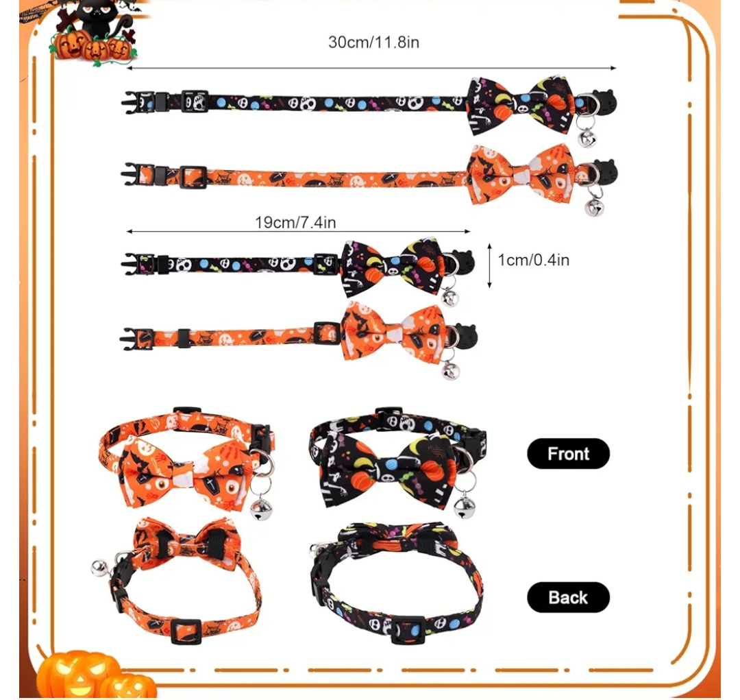 Halloween Cat Collar with Bowtie - photo 2