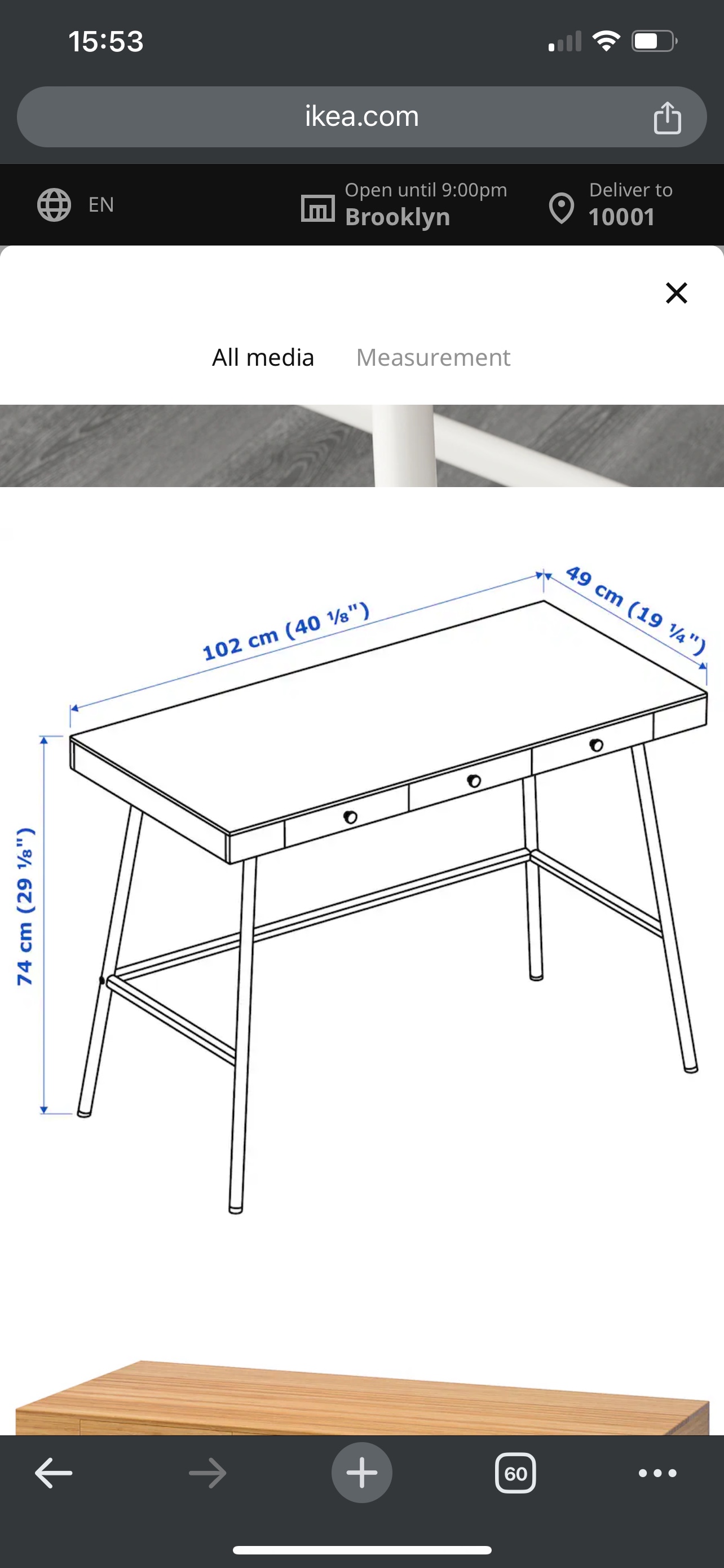 IKEA LILLÅSEN Desk - photo 3