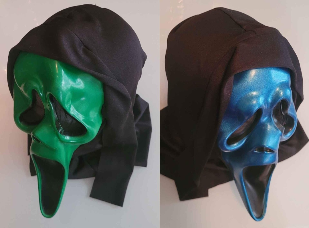 Rare Easter Unlimited Ghostface Masks Metallic Green and Blue