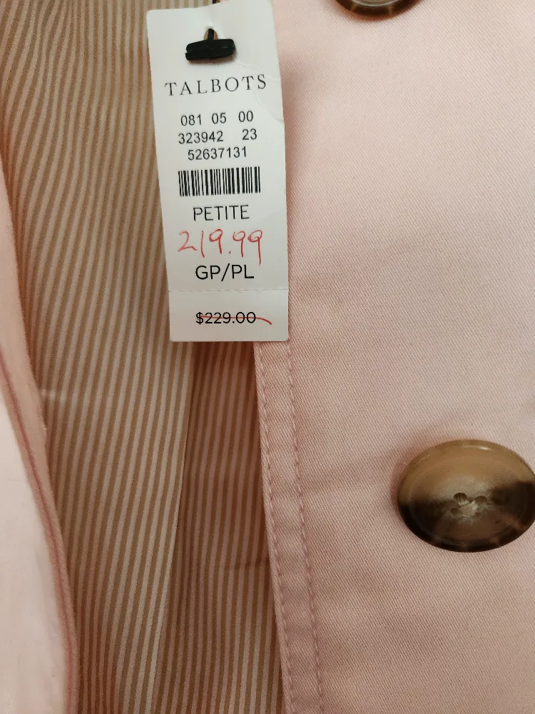 Talbots Petite Pink Trench Coat image indicator(4)