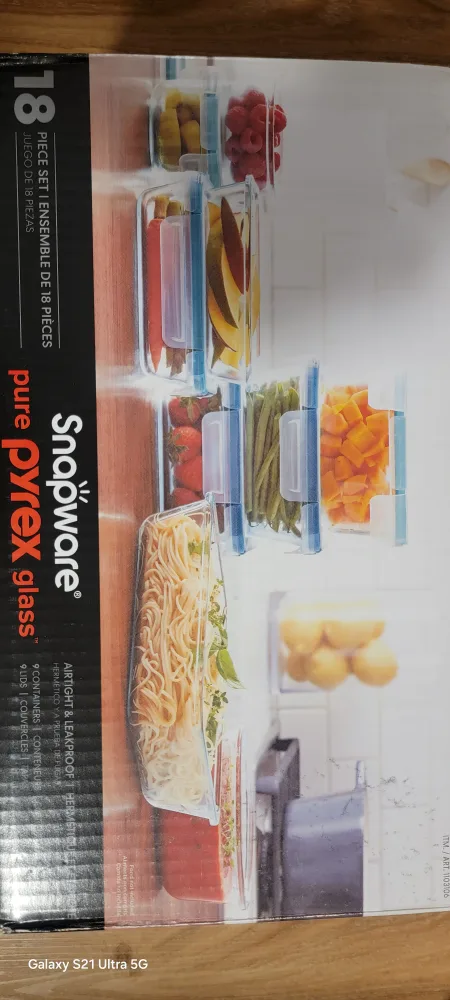 Snapware Pure Pyrex Glass 18 Piece Food Storage Container Set thumbnail
