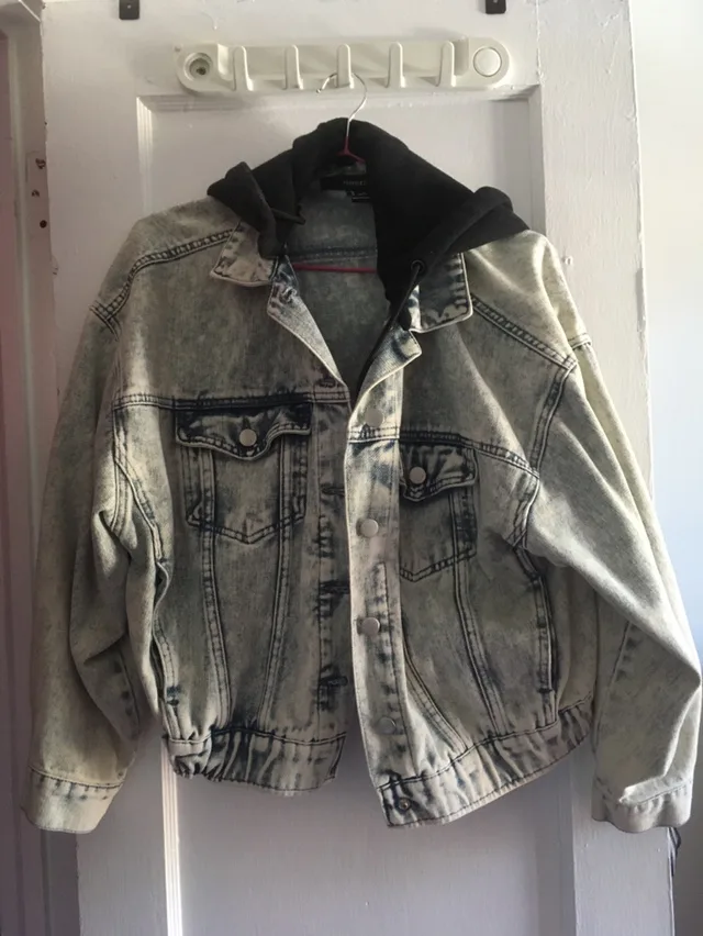 Forever 21 Denim Jacket with Hoodie thumbnail