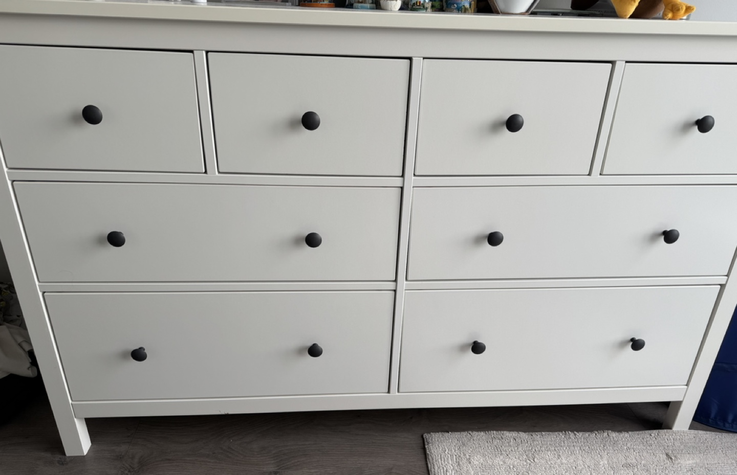 White Dresser with Black Knobs