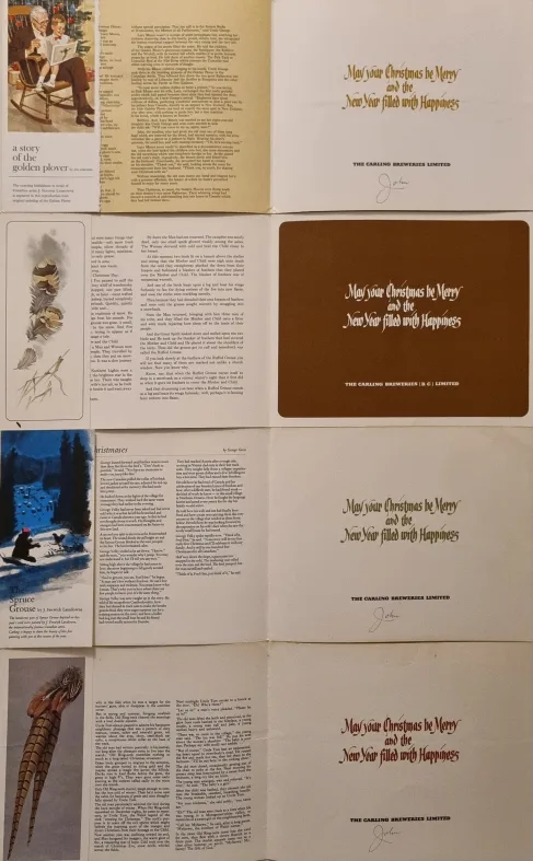 Set of 4 Christmas Cards Vintage Bird Prints image indicator(6)