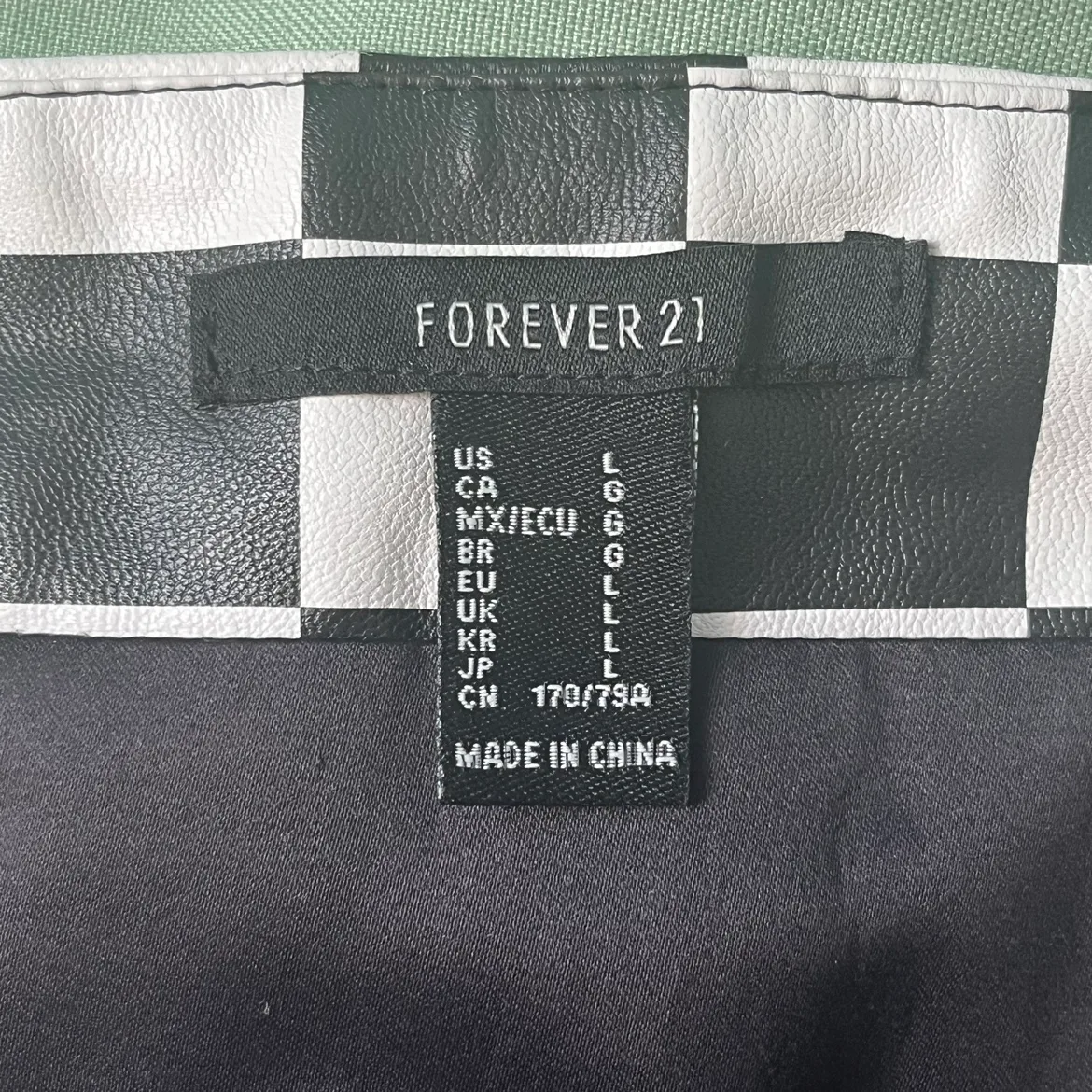 Forever 21 Leather Checkered Mini Skirt image indicator(2)