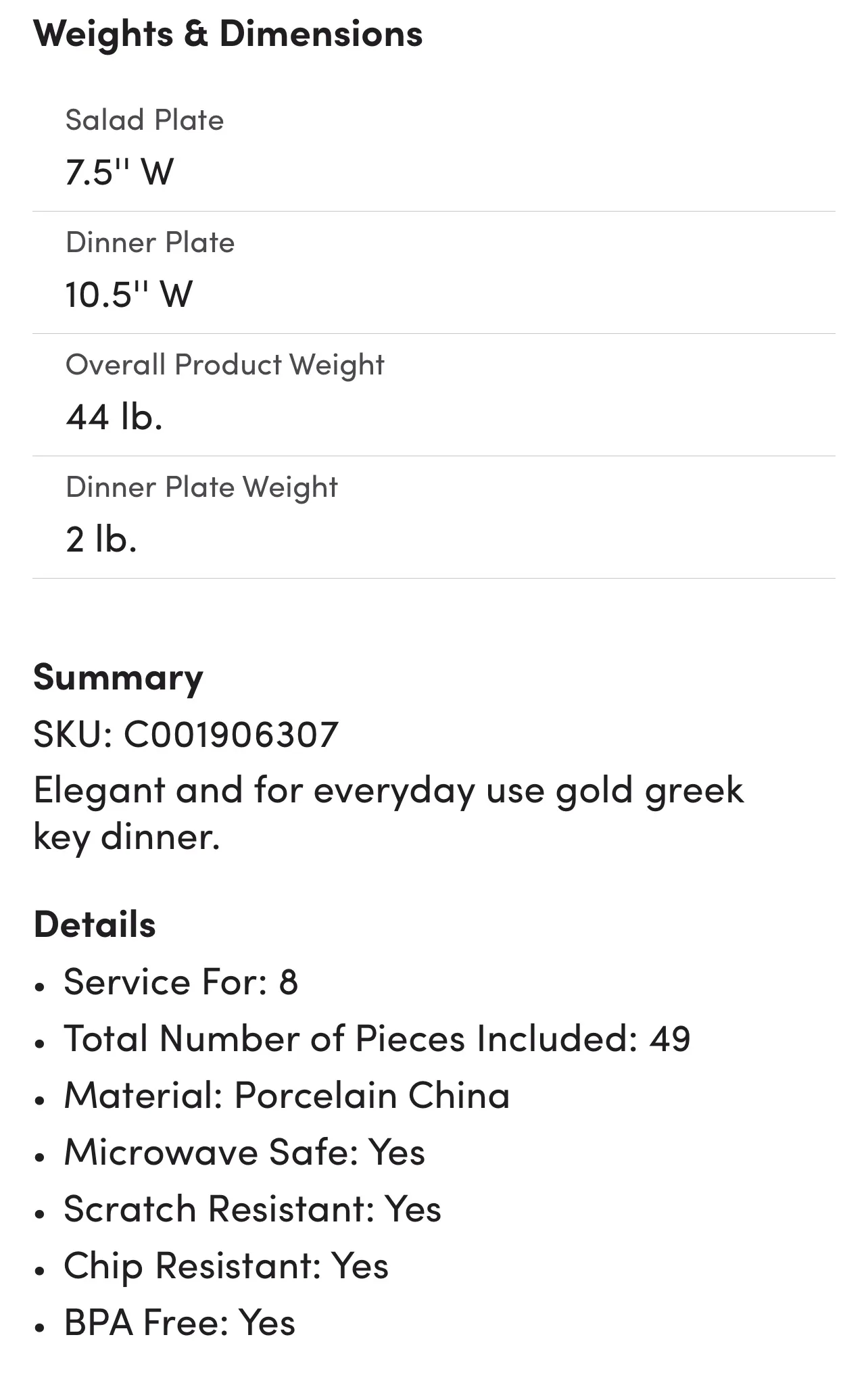 Gold Greek Key Dinnerware Set 49 pieces made German image indicator(7)