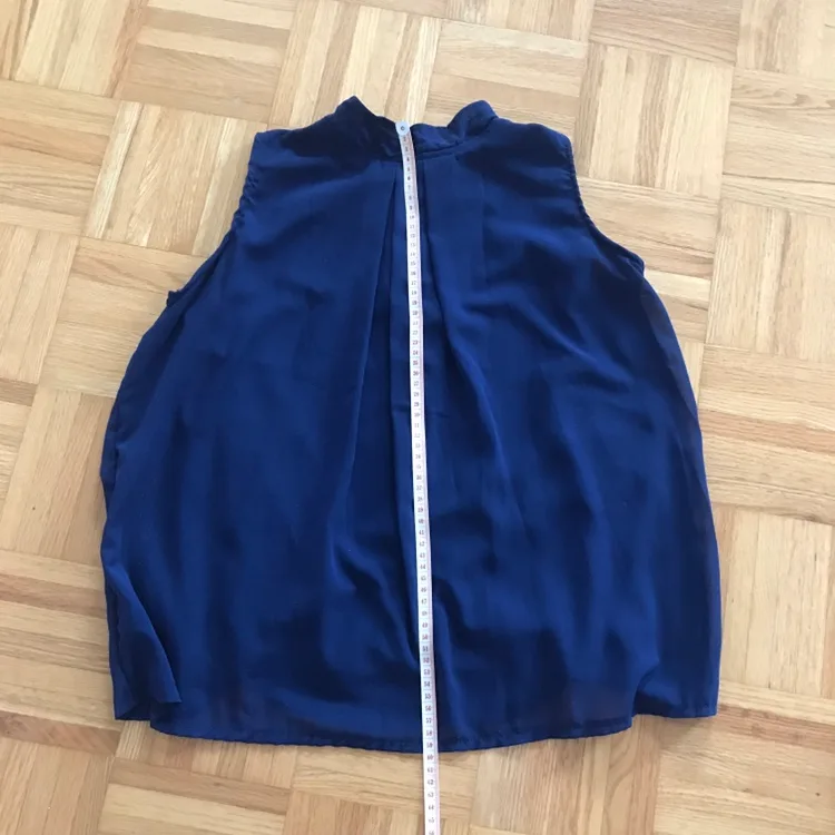 Navy Blue Sleeveless Blouse - Medium image indicator(4)