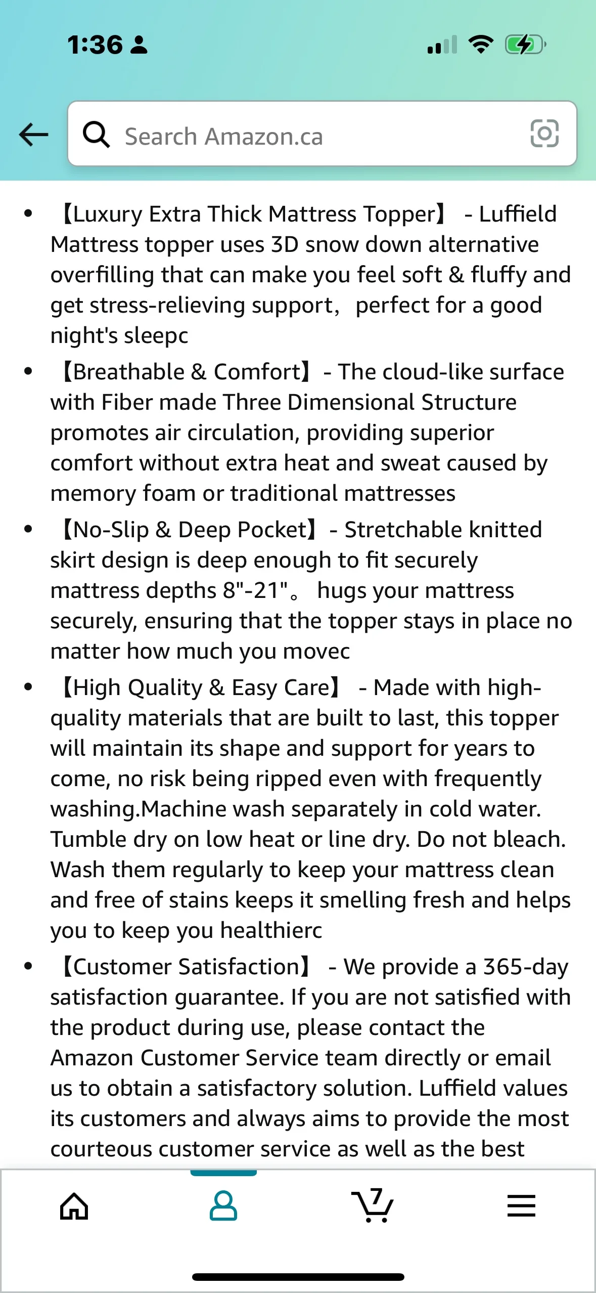 Queen Size  Deluxe Cooling Comfort Mattress Topper image indicator(2)