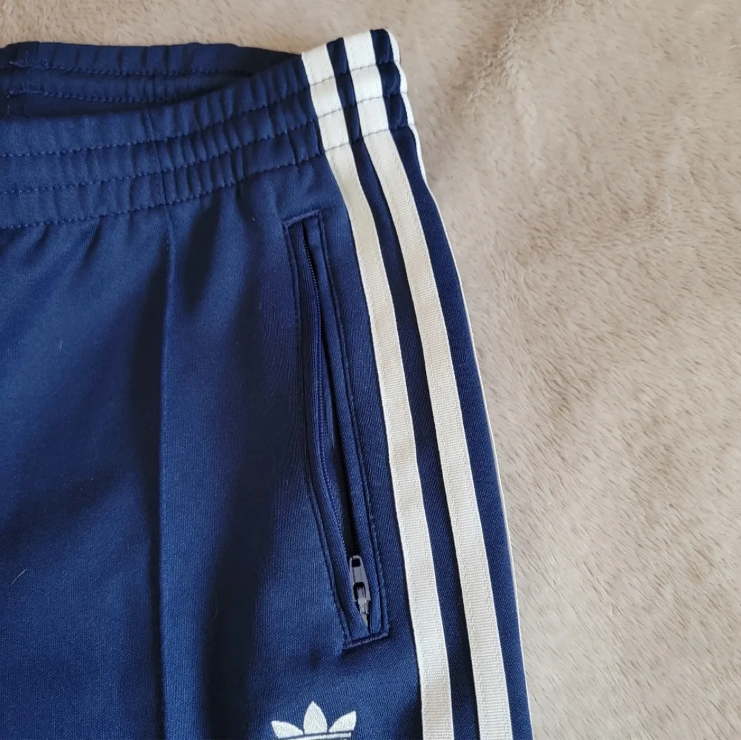Adidas tapered blue track pants image indicator(2)