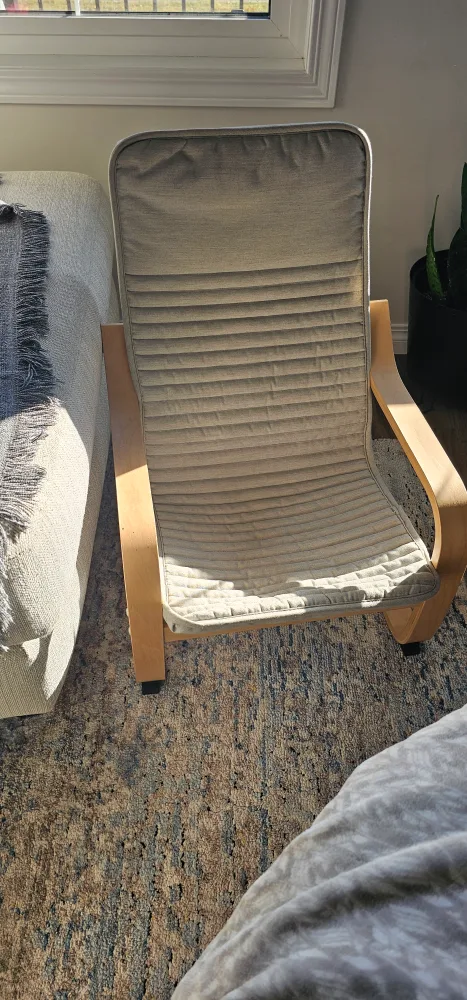 IKEA Poäng Chair with Beige Cover image indicator(2)