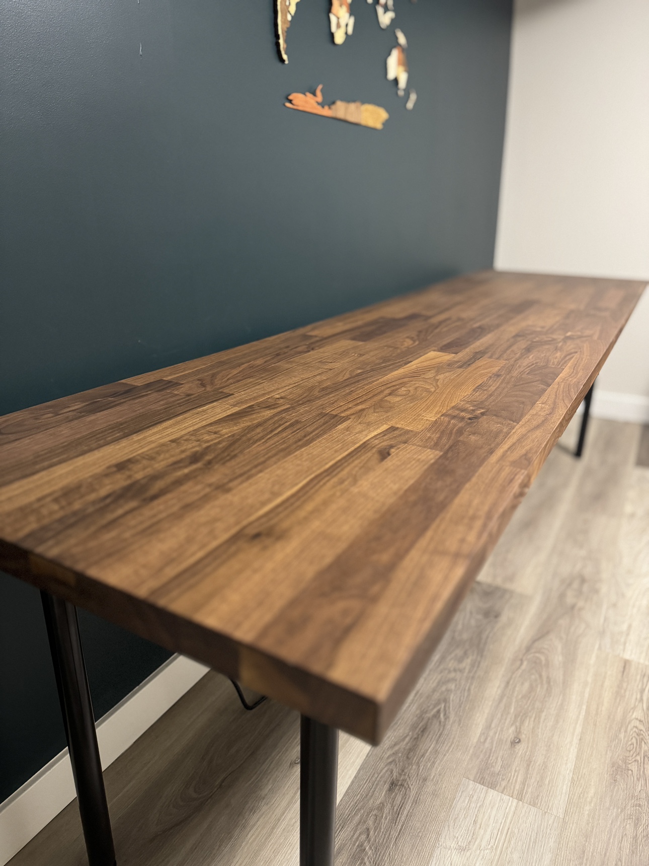 IKEA KARLBY Countertop (Walnut Veneer) with Supporting Leg