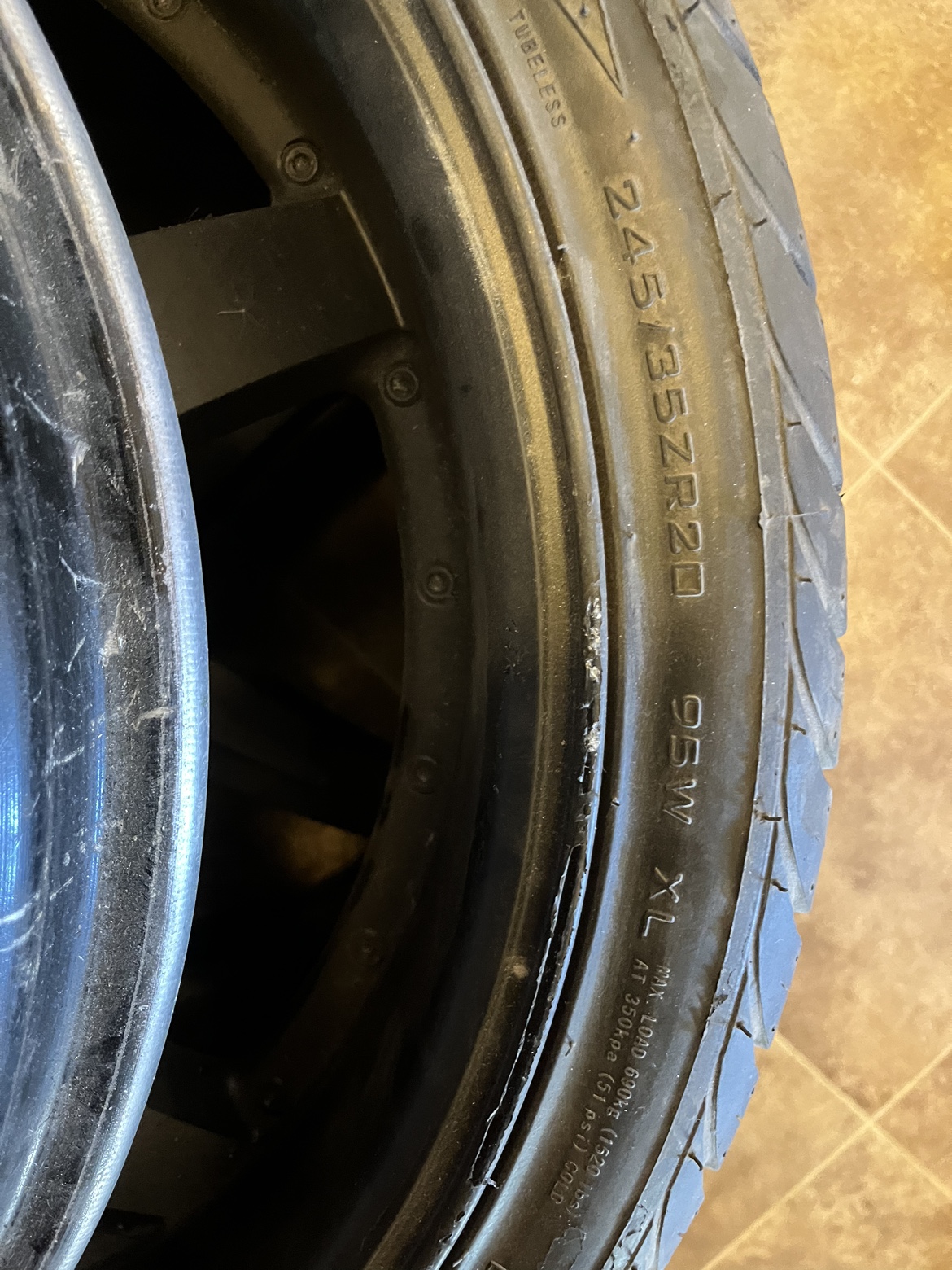 20" Black Rims with Tires 245/35 - photo 3