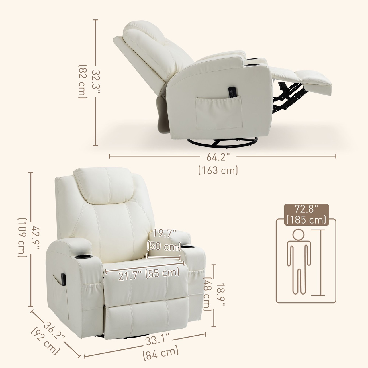 White Reclining Massage Chair - photo 3