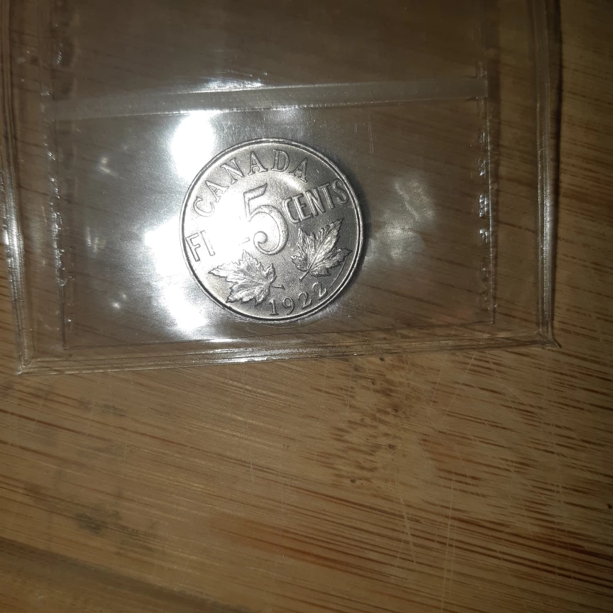 1922 Canadian 5 Cent Coin Graded MS63 - photo 3