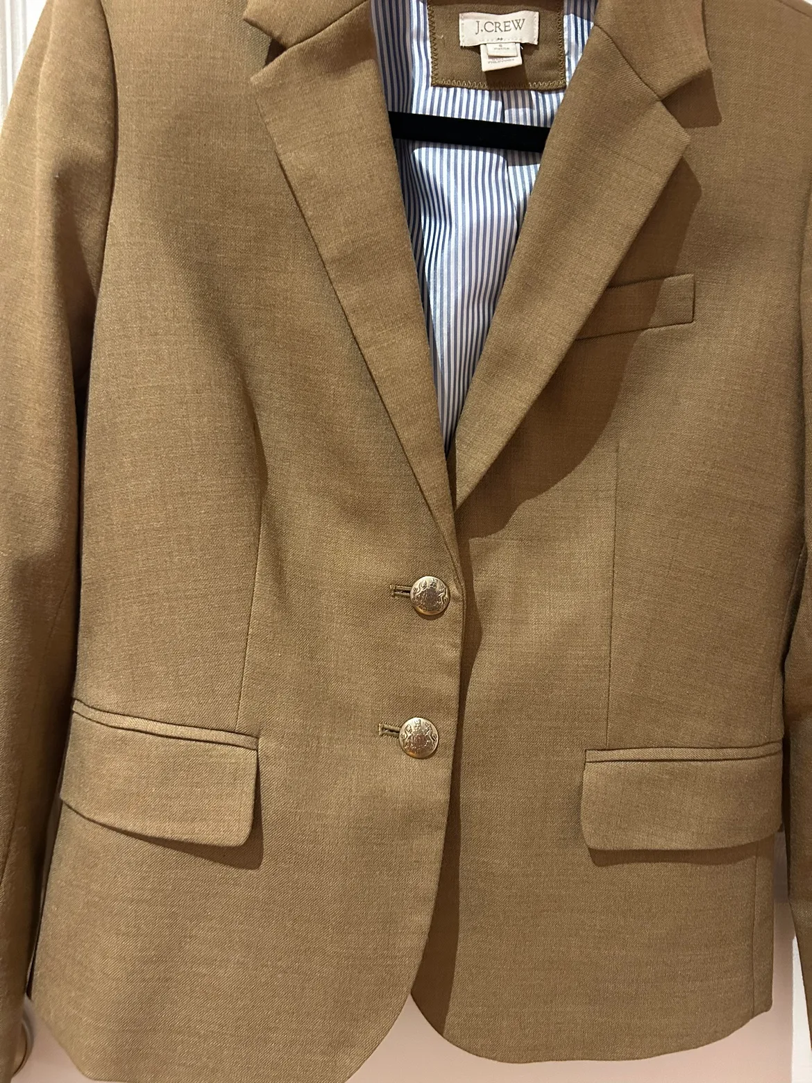 J.Crew camel wool Blazer size 6 petite thumbnail